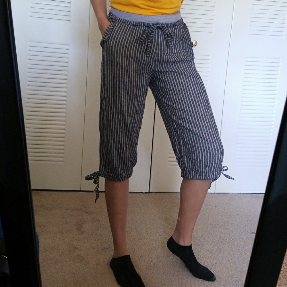 Boho stripe capri bottoms